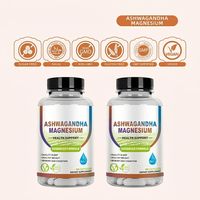 HDK OEM ODM Capsules d'Ashwagandha et de Magnésium 1000mg avec Curcuma et Vitamines pour le Soutien du Sommeil, la Mémoire et la Cognition, Végétaliennes, Halal