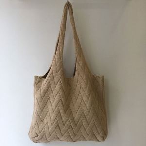 Fashion Handbag Crochet Shoulder Bag Large Capacity Wool Knitted Tote Bag - Product Image 1