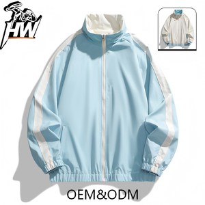 Veste streetwear personnalisée pour homme, grande taille, style vintage, avec logo sur mesure, printemps, enduite, zippée, <span class=keywords><strong>patchwork</strong></span> - Product Image 2