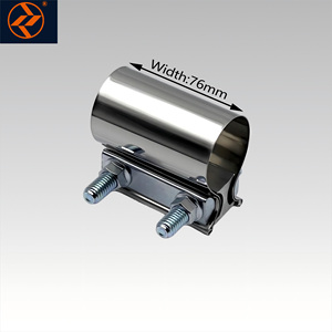 5,0 Zoll Hochleistungs-polierte Auspuff klemme Stoß verbindung 304 Edelstahl band Anpassbares Bandbreiten-Hülsen rohr - Product Image 2