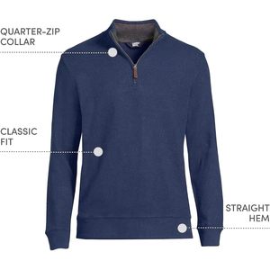 FOXA Bedford Rib Quarter Zip <b>Pullover</b> <b>Sweater</b> Men's 100% Cotton Standard Thickness Regular Sleeve - Product Image 5