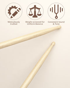 卸売5A 5B 7Aホワイトオークドラムスティック大人木製バケタバテリア楽器アクセサリーヴィックファースと同じ品質 - Product Image 2