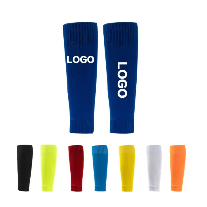 OEM Custom Logo football Soccer athletic Leg Protector Calf Compression Sleeve Men Football Leg Sleeves Footless Sock Mens