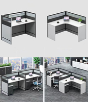 Cabine de Center d'appels moderne, postes de travail de bureau modulaires, bureau de 8 sièges avec cloison