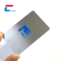 Tarjeta de Visita NFC de Metal Cepillado, Tarjeta Inteligente RFID de 13.56MHz con Chip Regrabable, Logotipo Personalizado, Tarjeta de Visita Digital