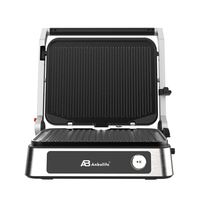 Parrilla de Contacto Digital Anbolife, Solo Venta al Por Mayor, 10 Programas Diferentes, 90 ° y 180 ° Placa con Revestimiento Antiadherente Openning Angles