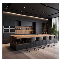 Ensemble de meubles de cuisine modulaire RTA moderne avec portes vitrées, prêt à assembler