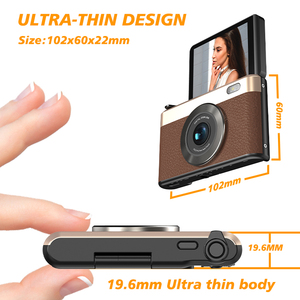 <span class=keywords><strong>Appareil</strong></span> <span class=keywords><strong>photo</strong></span> numérique portable vintage à écran rabattable avec vidéo 4K, zoom numérique 16x, mise au point automatique pour prendre des selfies - Product Image 3