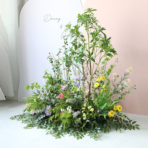 Ensemble de <span class=keywords><strong>fleurs</strong></span> artificielles en soie pour intérieur/extérieur, simulation d'<span class=keywords><strong>arbre</strong></span> en pot, arrangement floral, ornements de coin de fenêtre, plantes - Product Image 1