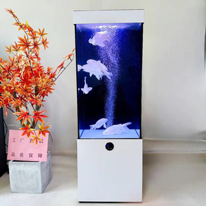 Großhandel Neues <span class=keywords><strong>Design</strong></span> Großes Luxuriöses Quadratisches Goldfisch-Aquarium Quadratisches Glas-Fischbecken für Wohnzimmer Wand Boden Sprudelsteine - Product Image 5