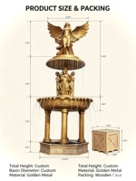 Fontaine d'art en bronze sur mesure, sculpture antique, paysage aquatique, décoration extérieure de cour, fontaine à eau, moulage 5 mm