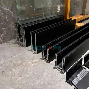 Balustrade de balcon sans cadre en verre feuilleté 6+6mm pour projet de construction, profilé en U en aluminium noir, enclos en verre pour patio et <span class=keywords><strong>piscine</strong></span> - Product Image 3