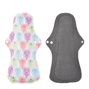 EASYMOM Custom Bamboo Charcoal Women Menstrual Cloth Pads Reusable Soft Panty Liner Breathable Sanitary Napkin Pad