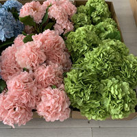 B-1275 Hortensias artificiels de haute qualité, 168 pétales, toucher réel, branche unique, grandes fleurs blanches à longue tige, Saint-Valentin