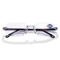 Lunettes de lecture bifocales sans monture anti-lumière bleue à découpe diamantée, universelles, pour presbytie, pour hommes et femmes, modèle 2025 – Prix abordable