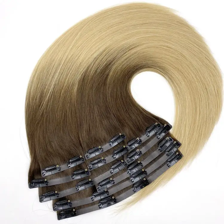 Bất Châu Âu Clip Trong Tóc Extens Màu Đôi Rút Ra Remy Phần Mở Rộng Tóc 160G 100 Con Người Tóc Clip Ins