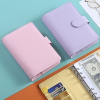 Carnet de planification budgétaire A5/A6 en cuir PU à six anneaux avec porte-cartes, économique pour la vente en gros