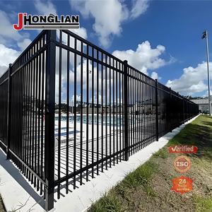 Valla de jardín moderna de 4 pies, 5 pies y 6 pies al por mayor, barandilla de jardín tubular galvanizada negra personalizada para paneles de valla de acero de zinc - Product Image 1