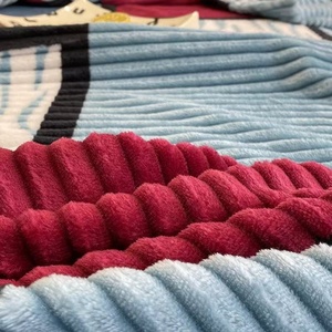 Couverture <span class=keywords><strong>polaire</strong></span> tricotée à carreaux et rayures, chaude et moelleuse, pour toutes les saisons – Ensemble très populaire - Product Image 5