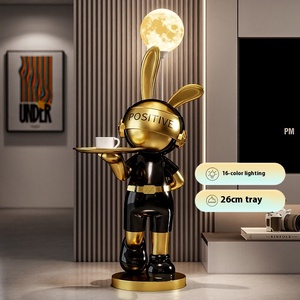 Adornos Grandes de Conejo Astronauta de Resina para Mueble de TV, Sofá, Dormitorio, Luz de Luna - Regalo de Inauguración de Casa, Artesanía de Resina, Categoría de Producto - Product Image 4