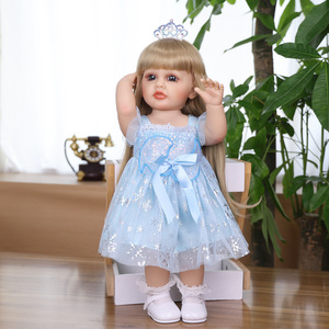 Poupée Reborn de 22 pouces, fille réaliste, bébé nouveau-né en vinyle et <span class=keywords><strong>silicone</strong></span>, poupées Reborn personnalisées - Product Image 5