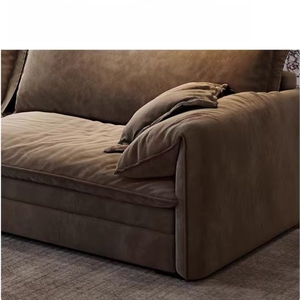 Sofá de Tela con Orejas de Elefante, Estilo Italiano Minimalista, Asiento Extra Profundo y Amplio, Sofá Recto - Product Image 5