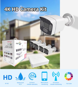 Système <span class=keywords><strong>de</strong></span> caméra <span class=keywords><strong>de</strong></span> sécurité avec détection humaine, vision nocturne, audio bidirectionnel, 8 canaux, vision large, vente en gros d'usine, avec 4 caméras bullet - Product Image 2