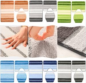 Tapa <span class=keywords><strong>de</strong></span> inodoro con relieve <span class=keywords><strong>de</strong></span> microfibra, alfombrilla antideslizante absorbente <span class=keywords><strong>de</strong></span> agua para baño, <span class=keywords><strong>2023</strong></span> poliéster, juegos <span class=keywords><strong>de</strong></span> inodoro, 3 uds., nuevo diseño 100% - Product Image 6