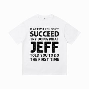 T-shirt Oversize in Maglia 100% <span class=keywords><strong>Cotone</strong></span> Nero con Citazione Motivazionale di Jeff per Uso Quotidiano e Casual 230g - Product Image 3