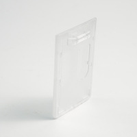 Porte-badge d'identification rigide transparent en plastique populaire, durable, avec fente latérale pour carte, pour lanières, vente en gros usine