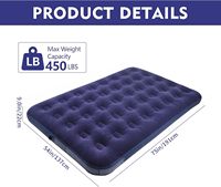 Matelas pneumatique pliable en PVC de haute qualité pour le camping en plein air, la chambre et le parc, design moderne, léger, 1,39 kg