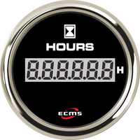 Nuevo Horómetro Mecánico Eléctrico ECMS de 52 mm, Contador de Horas de Motor Automático con Resistencia al Agua IP67 para Embarcaciones y Barcos
