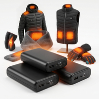 Batterie externe 10000 mAh pour veste chauffante, pack de batterie rechargeable 5V 2A pour gilet chauffant