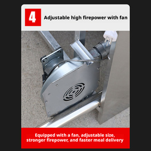 เตาเผาดินเผาแบบหลายหัวเตาเชิงพาณิชย์ - 4/6/8 หัวเตา, พร้อมพัดลมในตัว, ใช้แก๊สธรรมชาติ/แอลพีจี, สำหรับทำมาล่าตัง - Product Image 5