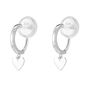 Pendientes de Clip sin Perforación con Colgante de Corazón en Tonos Fríos, Diseño Indie, Elegantes, Lujosos, Minimalistas, Versátiles y Exquisitos - Product Image 1