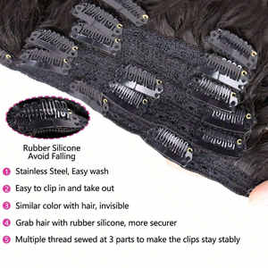 Extensions de cheveux synthétiques GentleWaves, densité 200%, 20 pouces de long, extensions de cheveux bouclés à clipser pour femmes - Product Image 2