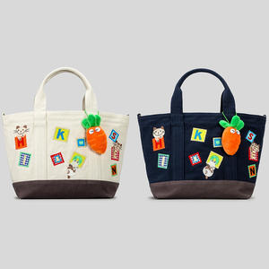 热卖日式可爱卡通猫补丁女肩斜跨手提包帆布手提包女童休闲用 - Product Image 2