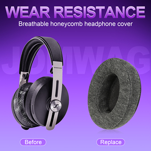 Coussinets de rechange pour casque sans fil <span class=keywords><strong>Sennheiser</strong></span> <span class=keywords><strong>Momentum</strong></span> <span class=keywords><strong>3</strong></span>. Mousse à mémoire de forme en tissu maillé pour accessoires de casque extra confortables - Product Image 2
