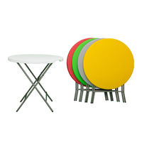 Ensemble table et chaises de banquet rondes en plastique léger et moderne, de qualité supérieure, pour restaurant et hôtel - Vente chaude