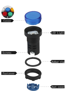 AD16-22DS 22毫米指示灯12V 24V 220V 380V发光二极管电源指示灯指示灯面板安装灯多色20mA - Product Image 5