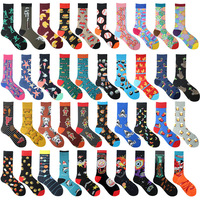 10 paires/lot de chaussettes pour hommes en coton jacquard, chaussettes amusantes et originales pour couples, chaussettes tricotées mignonnes pour femmes