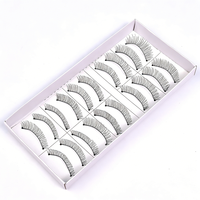 Vente en gros de faux cils faits à la main, 10 paires, cils naturels longs, épais et volumineux, noirs, 216/217