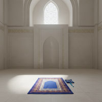 Kit de prière islamique complet BS-003 Divine, ensemble de culte portable et souple comprenant un tapis de prière, des chapelets et un bonnet Kufi pour la maison