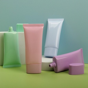 Tube plat en plastique vide personnalisé avec impression couleur du logo pour crème pour le visage, lotion pour la peau, cosmétiques, tubes souples à presser pour l'emballage - Product Image 2