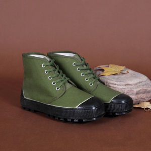 Zapatos de Trabajo de Caña Alta para Hombre, Color Verde Oliva, Suela de Goma Antideslizante, Transpirables, Botas de Seguridad para la Construcción, Tacón Bajo, para Uso Laboral en Exteriores - Product Image 4