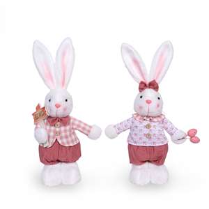 Lapin en peluche debout pour Pâques, adorable lapin habillé, jouet en peluche pour la décoration de la maison et les cadeaux de Pâques - Product Image 4