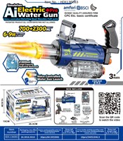 Nueva pistola de agua eléctrica inteligente con IA, de gran capacidad, controlada por voz, de doble boquilla y disparo continuo.