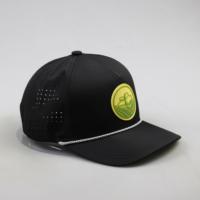 Chapeau de soleil premium à 5 panneaux, marque privée, anti-humidité, perforé, en polyester, réglable, avec patch en caoutchouc durable pour l'extérieur