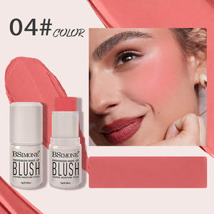 Rubor en Crema de un Solo <span class=keywords><strong>Color</strong></span>, Sin Grumos, Estilo Europeo y Americano, <span class=keywords><strong>Color</strong></span> de Maquillaje con Efecto Beso de Sol, Barra de Rubor, Lápiz Labial, Crema Multiusos - Product Image 4