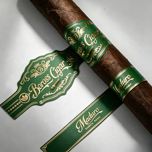 Custom Private <b>Logo</b> Gold Foil Printing Embossing Metal Packaging Cigar Band Rings Label <b>Stickers</b> - Product Image 1